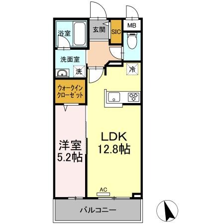 北九州市門司区柳町のマンションの間取り