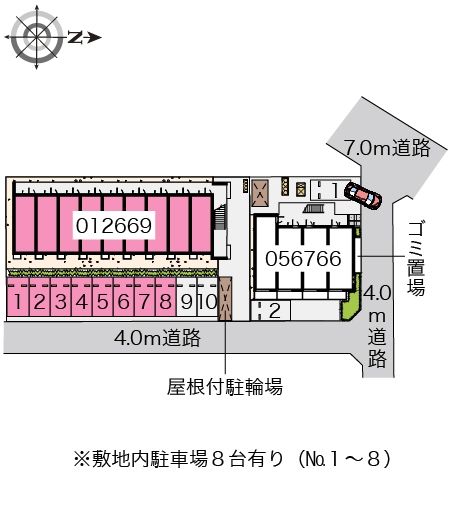 【白岡市小久喜のアパートの駐車場】