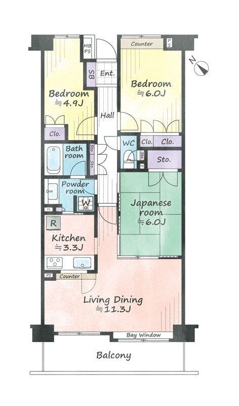 ヴィルクレール二子多摩川の間取り