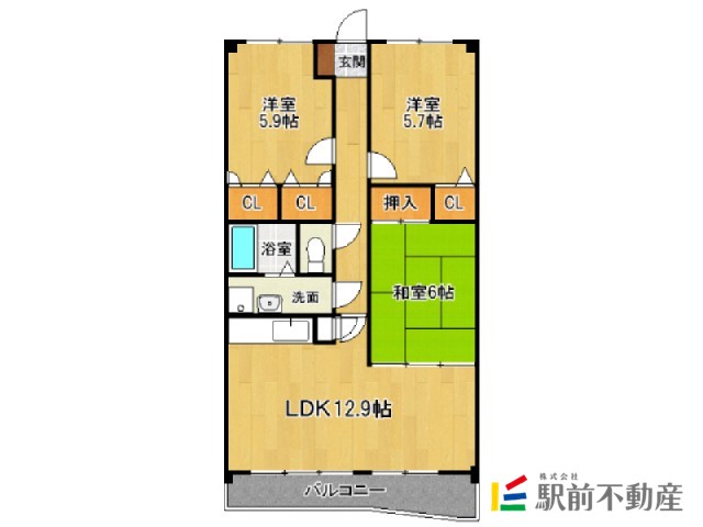 筑紫野市武蔵のマンションの間取り