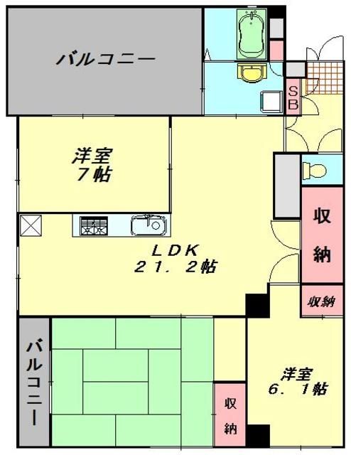 川越市寿町のマンションの間取り