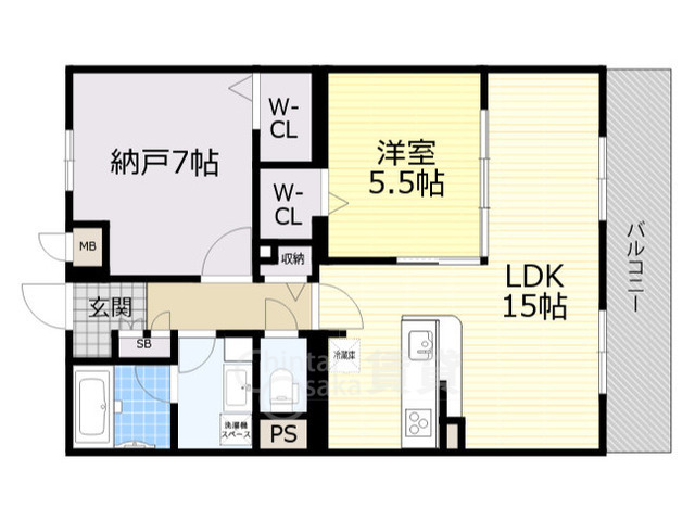 吹田市山田東のマンションの間取り