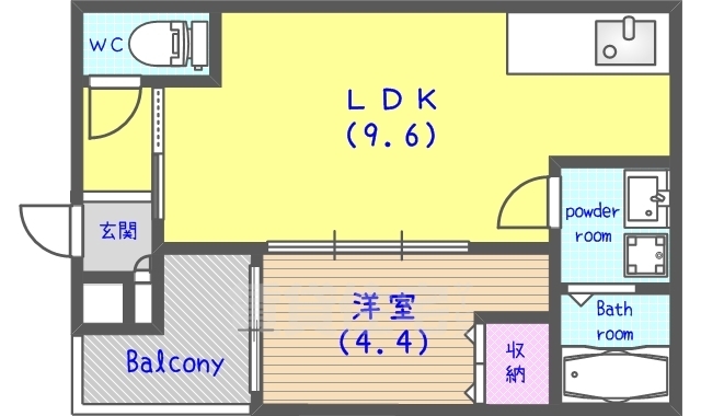 向日市鶏冠井町のアパートの間取り