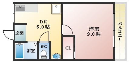 松原市天美北のアパートの間取り