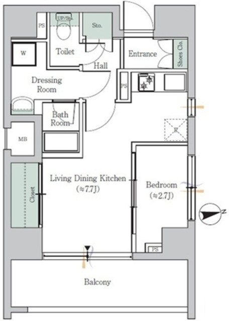 ONE ROOF FLAT TOGOSHIの間取り