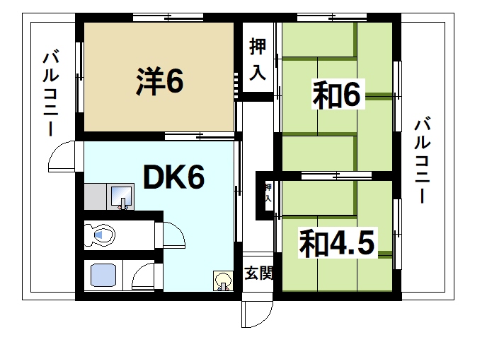 大和郡山市永慶寺町のマンションの間取り