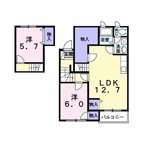 プラーノ川瀬　Ｂの間取り