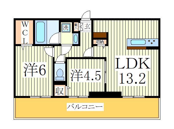 柏市十余二のアパートの間取り