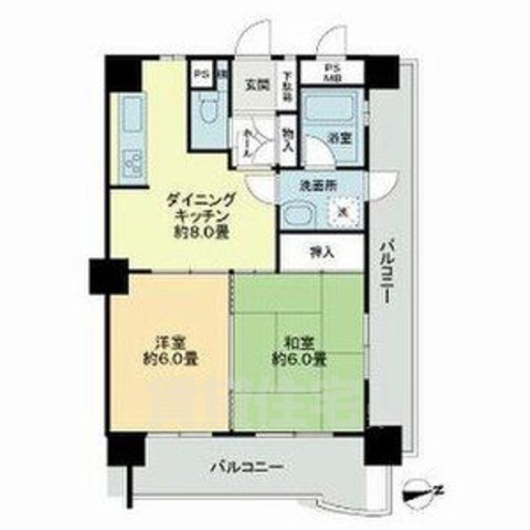 名古屋市熱田区千代田町のマンションの間取り