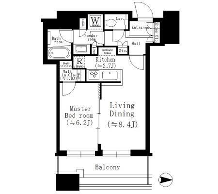 川崎市中原区小杉町のマンションの間取り