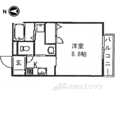 京都市西京区上桂三ノ宮町のアパートの間取り