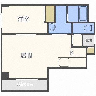 札幌市豊平区月寒西一条のマンションの間取り