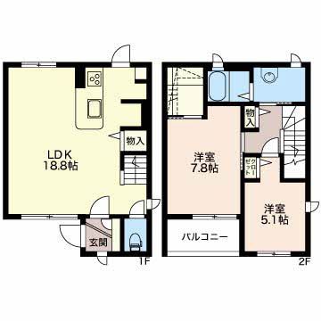 富山地鉄本線 東新庄駅 徒歩17分 2階建 築24年の間取り写真