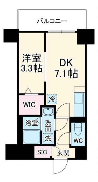 地下鉄名城線 熱田神宮西駅 徒歩3分 15階建 築2年の間取り写真