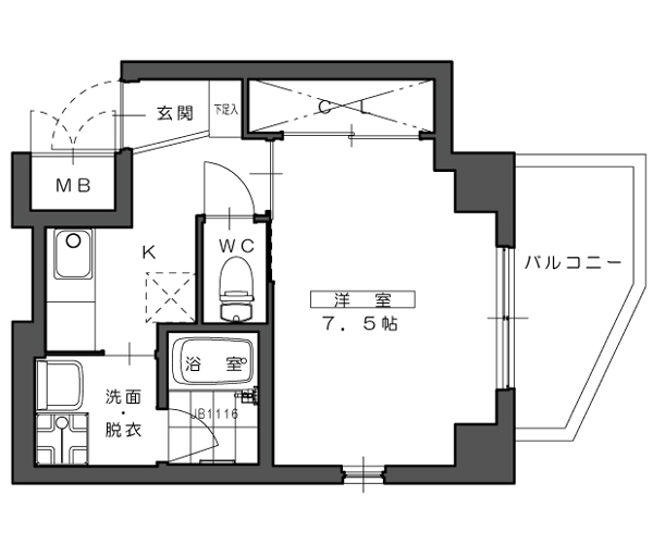 地下鉄烏丸線 今出川駅 徒歩24分 8階建 築21年の間取り写真