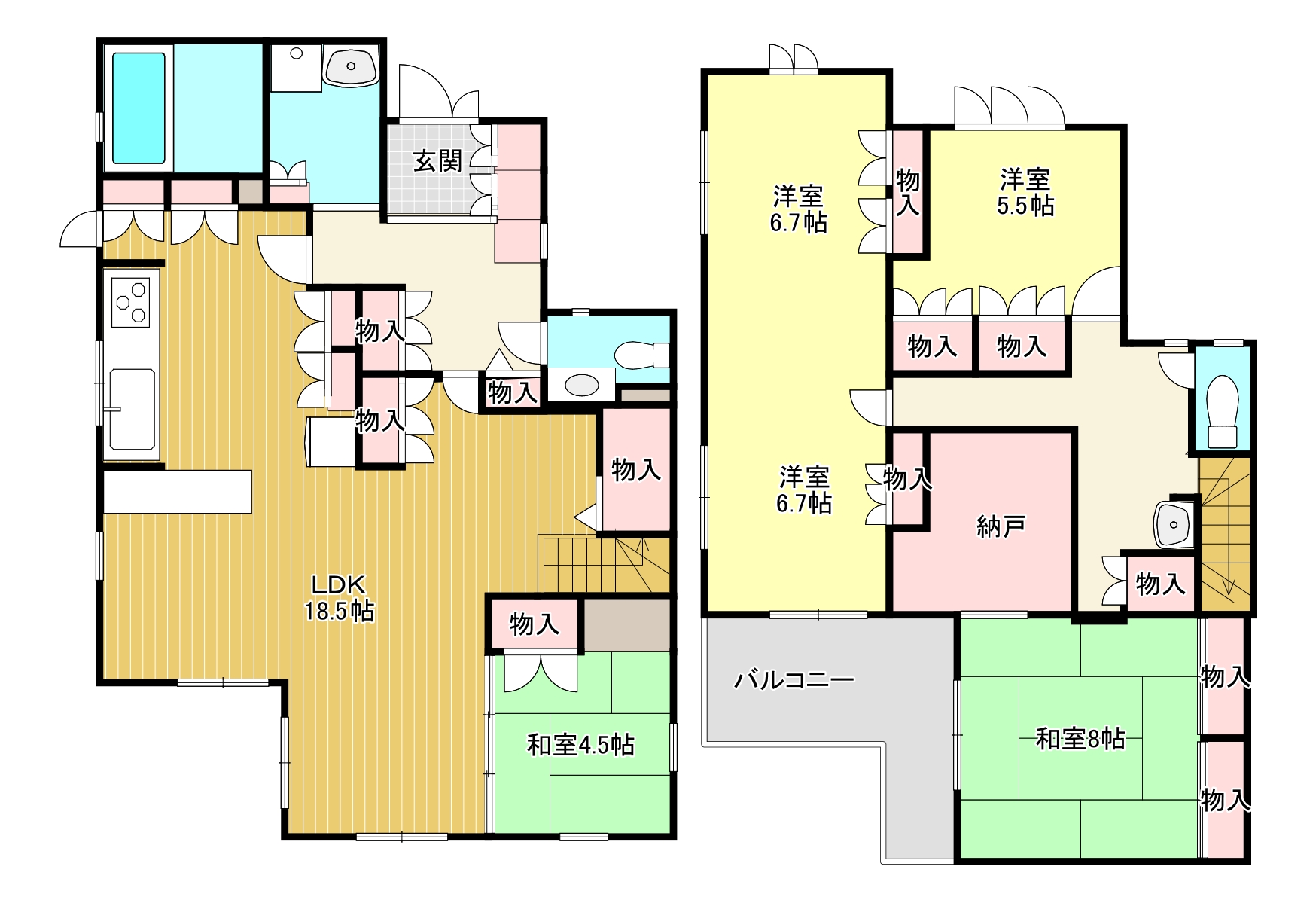 箕面市百楽荘1丁目貸家の間取り写真