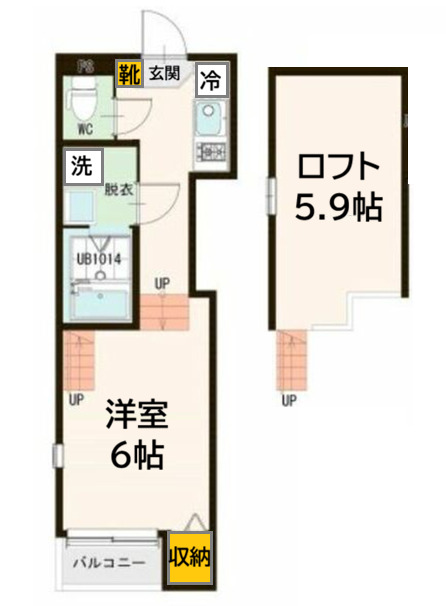 ＪＲ東北本線 東仙台駅 徒歩5分 2階建 築6年の間取り写真