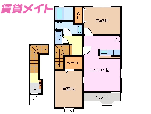 サニースクエアBの間取り写真