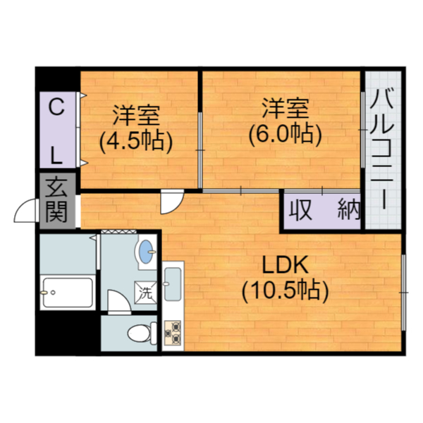 地下鉄谷町線 喜連瓜破駅 徒歩10分 5階建 築49年の間取り写真