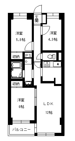 クレスト壱番館の間取り