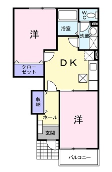 広島市安佐北区可部南のアパートの間取り