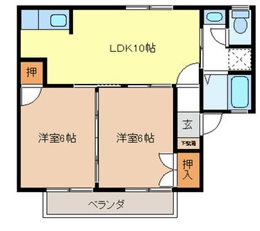 長野市篠ノ井二ツ柳のアパートの間取り