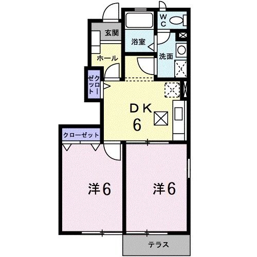 【嘉穂郡桂川町大字九郎丸のアパートの間取り】