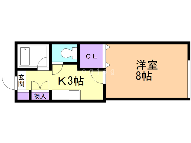 札幌市北区北二十二条西のマンションの間取り