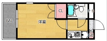 福岡市東区馬出のマンションの間取り