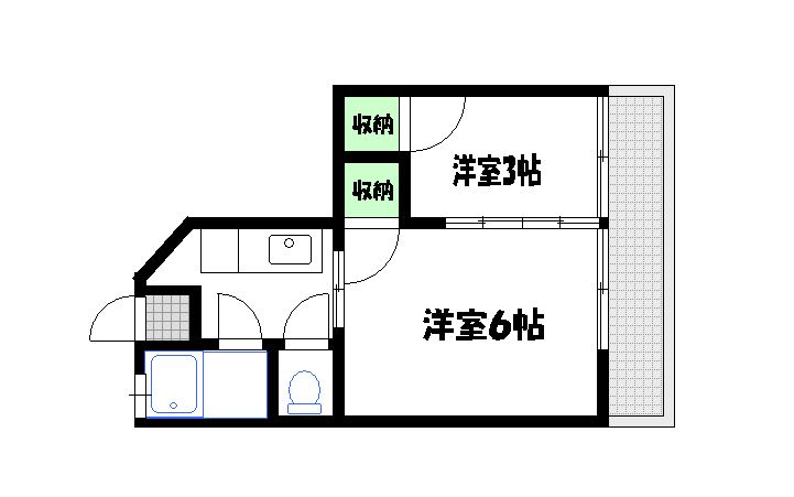 広島市中区南竹屋町のマンションの間取り