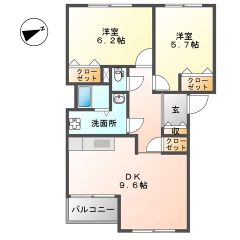 福岡県北九州市若松区片山１（アパート）の賃貸物件の間取り