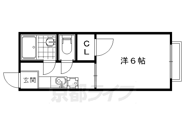 京都市右京区龍安寺池ノ下町のアパートの間取り