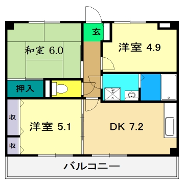 フィネス秦南の間取り