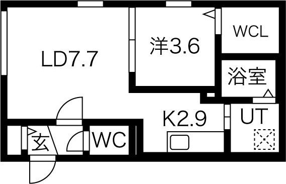 札幌市西区発寒六条のマンションの間取り