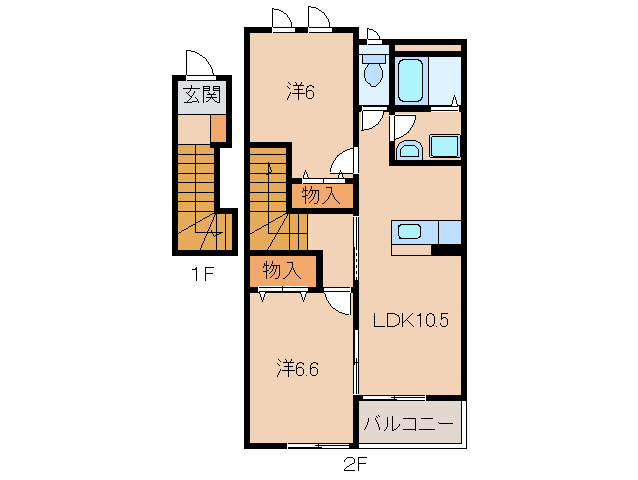 岩出市相谷のアパートの間取り