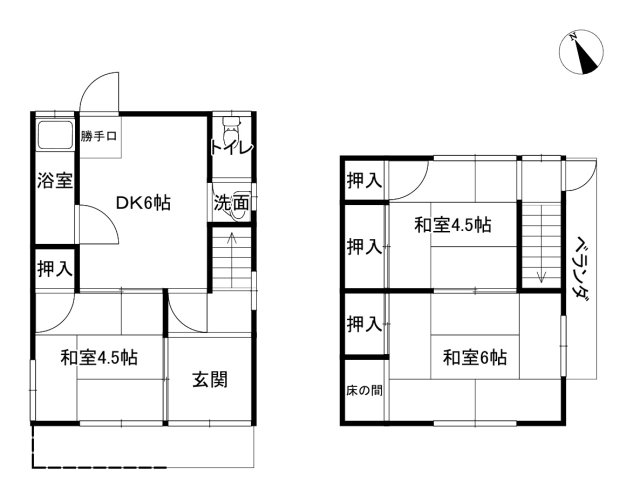 名古山貸家の間取り