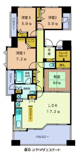 ランドゥール久留米セントラルステージの間取り