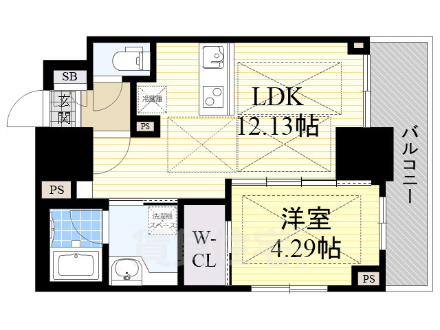 吹田市広芝町のマンションの間取り