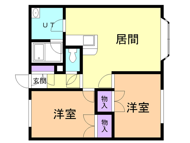 白老郡白老町日の出町のアパートの間取り