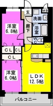 福岡市南区井尻のマンションの間取り