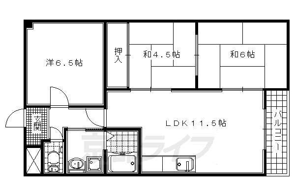 Ｃｏｕｒｔ　ｆｌａｔｓ　ＴＡＮＡＢＥ　２号棟の間取り