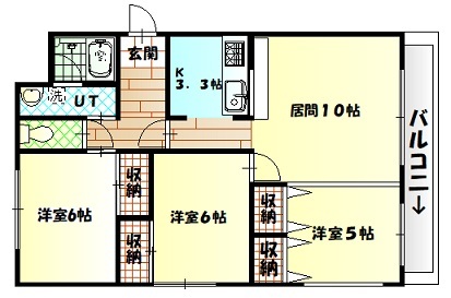 旭川市神楽岡十条のアパートの間取り