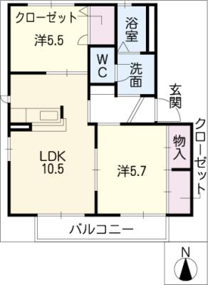 パークサイドハイツ　Ａ棟の間取り