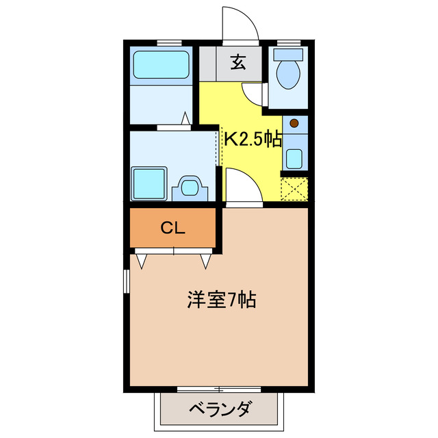 岐阜市柳津町下佐波のアパートの間取り