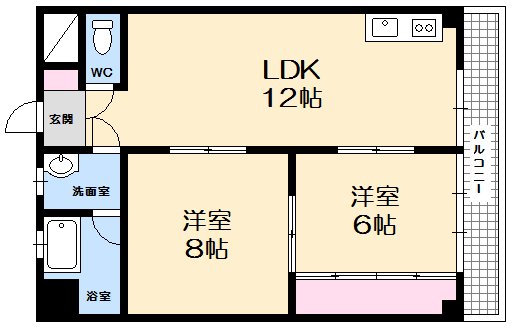 【広島市西区庚午中のマンションの間取り】