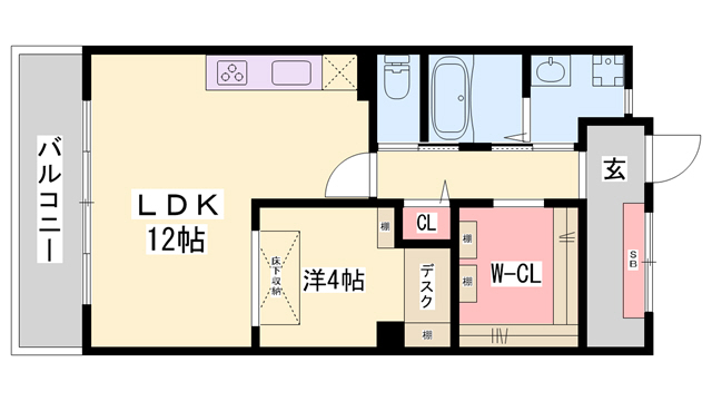 明石市樽屋町のマンションの間取り