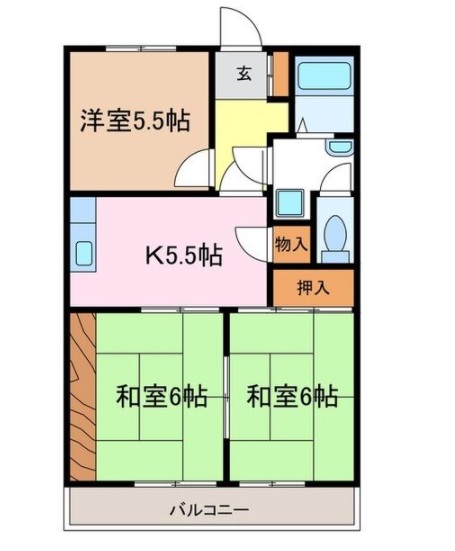 名古屋市瑞穂区白砂町のマンションの間取り