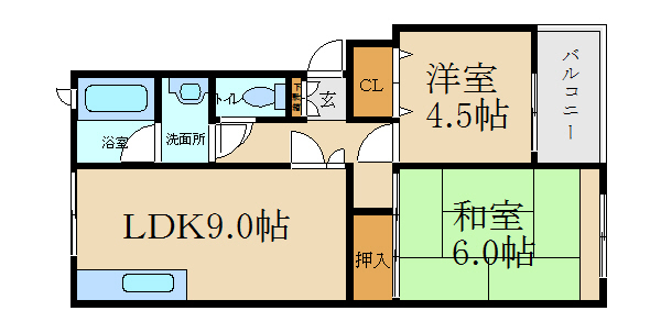 神戸市垂水区上高丸のマンションの間取り