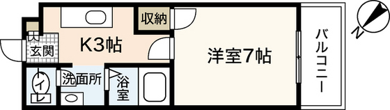 広島市安佐南区大塚西のアパートの間取り