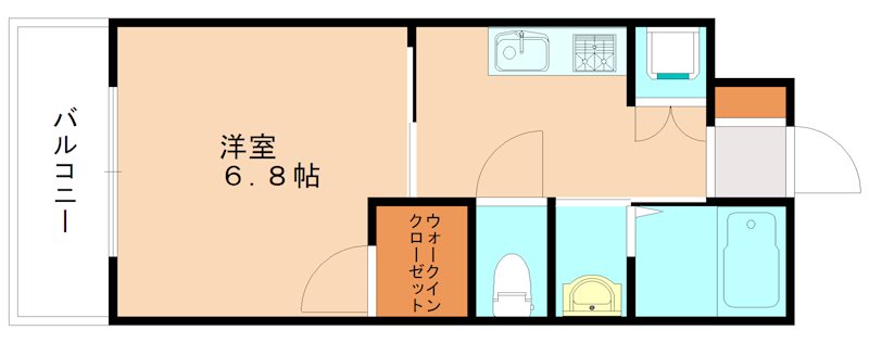 北九州市戸畑区小芝のマンションの間取り